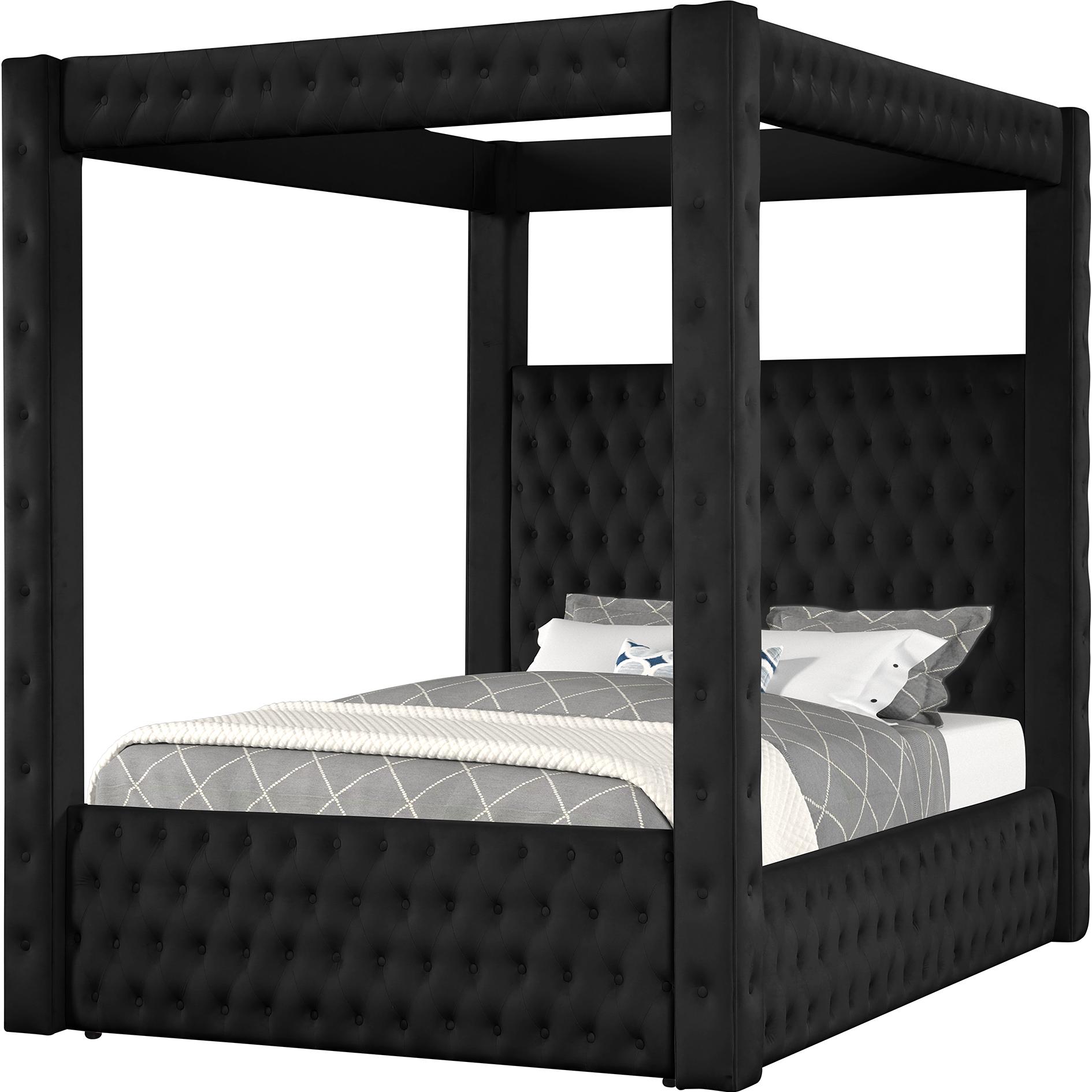 Crown Mark Annabelle 5114BK-K King Canopy Bed - Black IMAGE 1